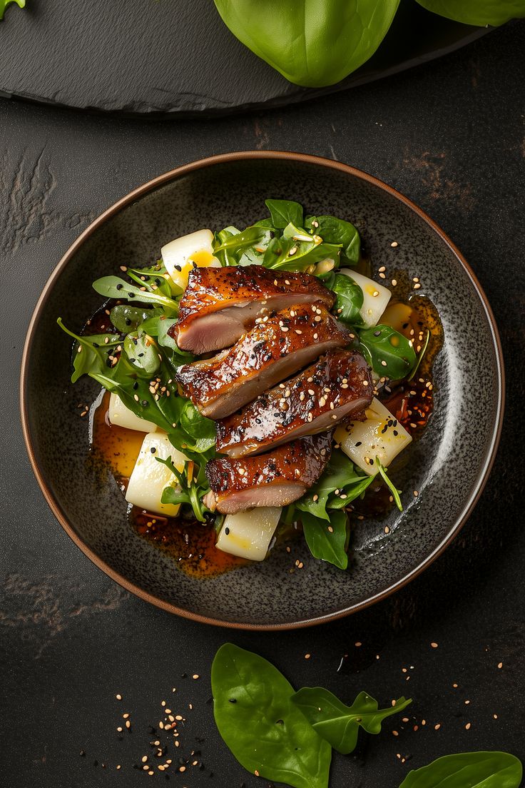 Roasted Duck Breast with Daikon Salad