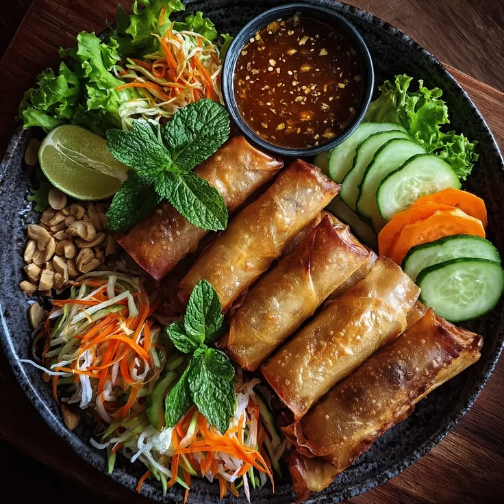 Crispy Rice Paper Spring Rolls